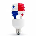 Flag Of Panama On Bulb Stock Photo