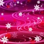 Pink Rippling Background Means Wavy Lines And Flowers Stock Photo