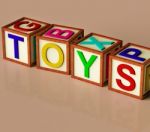 Kids Blocks With Toys Text Stock Photo