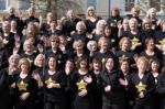 Cardiff Uk March 2014 - The Rock Choir Supporting Sport Relief D Stock Photo