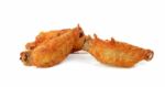 Fried Chicken Wing Isolated On White Background Stock Photo