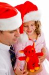 Father and daughter Holding Toy Stock Photo