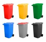 Colorful Recycle Bins Stock Photo