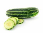 Whole And Sliced Cucumber Stock Photo