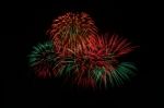 Fireworks Light Up In The Sky, Dazzling Scene Stock Photo