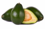 Avocado Fruits On White Stock Photo