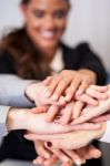 Business Team Stacking Hands Stock Photo