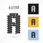 Creative A- Letter Icon Abstract Logo Design  Template Stock Photo