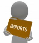 Imports Folder Means Imported Cargo 3d Rendering Stock Photo