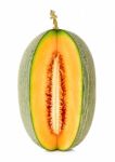 Cantaloupe Melon Isolated On The White Stock Photo