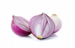 Red Onion Isolated On The White Background Stock Photo