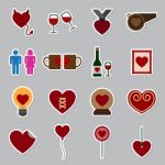 Valentine Icon Set  Illustration Stock Photo