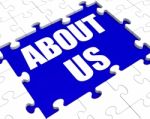 About Us Puzzle Shows Company Profile And Information Stock Photo