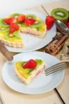 Kiwi And Strawberry Pie Tart Stock Photo