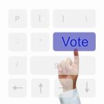 Vote Button On Keyboard Stock Photo