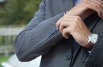 Elegant Young Business Man In Suits Stock Photo