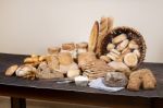 Fresh Assortment Of Baked Bread Varieties Stock Photo