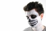 Creepy Skeleton Guy (carnival Face Painting) Stock Photo