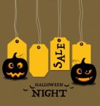 Happy Halloween. Sale Coupon, Voucher And Tag Stock Photo