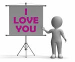 I Love You Board Means Romance And Dating Stock Photo