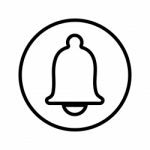 Sg171003- Of Bell Icon In Circle Line -  Iconic Desi Stock Photo