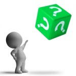 Question Mark On Dice Showing Confusion Stock Photo