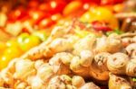 Galangal In The Basket Stock Photo