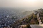 Sunset At Nahargarh Fort And Wiew To Jaipur Stock Photo