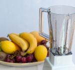 Fruit Smoothie Shows Liquidiser Juicy And Mixing Stock Photo