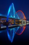 Expro Bridge At Night In Daejeon,korea Stock Photo