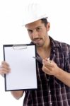 Intelligent Architect With Note Pad Stock Photo