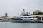 Malaga, Andalucia/spain - July 5 : Modern Cruiser In The Harbour Stock Photo