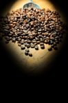 Coffee Beans With Lighting Stock Photo