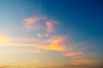 Dramatic Cloudy Sky In Twilight Time Stock Photo