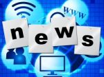 News Media Represents Multimedia Journalism And Headlines Stock Photo