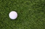 Left Golf On Green Grass Field Stock Photo