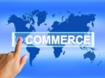 Commerce Map Shows International Commercial And Financial Busine Stock Photo