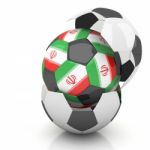 Iran Flag Soccer Ball Isolated White Background Stock Photo