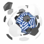 Greece Soccer Ball Isolated White Background Stock Photo