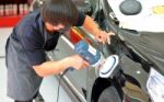 Man Is Polishing Car Stock Photo