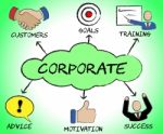 Corporate Symbols Indicates Professional Enterprise And Corporat Stock Photo