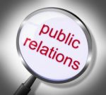 Public Relations Represents Searches Promotional And Magnification Stock Photo