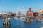 Cardiff/uk - August 27 : Ferris Wheel And Pierhead Building In C Stock Photo