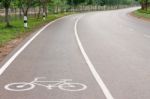 Bicycle Way Sign Stock Photo