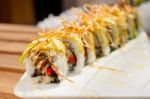 Japanese Sushi Rolls Maki Sushi Stock Photo