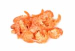 Dried Shrimp Isolated On The White Background Stock Photo