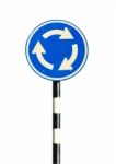 Roundabout Sign Stock Photo