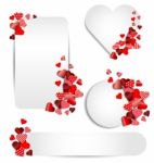 Set Of Heart Frame For Valentine Day Stock Photo