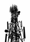 Black Telecommunications Tower Stock Photo