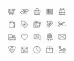 Simple Set Of Shopping Online  Thin Line Icons Stock Photo